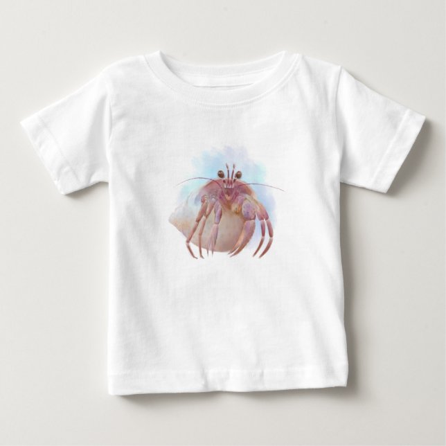 Camiseta Para Bebê Esboço de caranguejo-eremita-bonito (Frente)