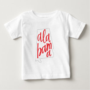 Camiseta Para Bebê Esboço do estado de Alabama