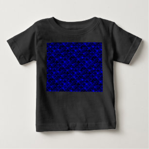 Camiseta Para Bebê Escalas de Sereia Azul Escuro