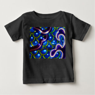Camiseta Para Bebê Escamas Azuis Brilhantes