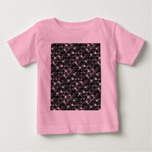Camiseta Para Bebê Escamas Pretas e Brancas Caídas