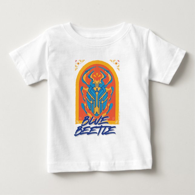 Camiseta Para Bebê Escaravelho Azul Talavera Gráfico (Frente)