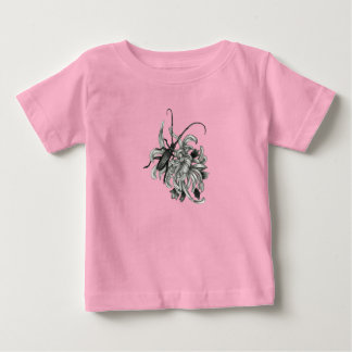 Camiseta Para Bebê Escaravelho e crisântemo
