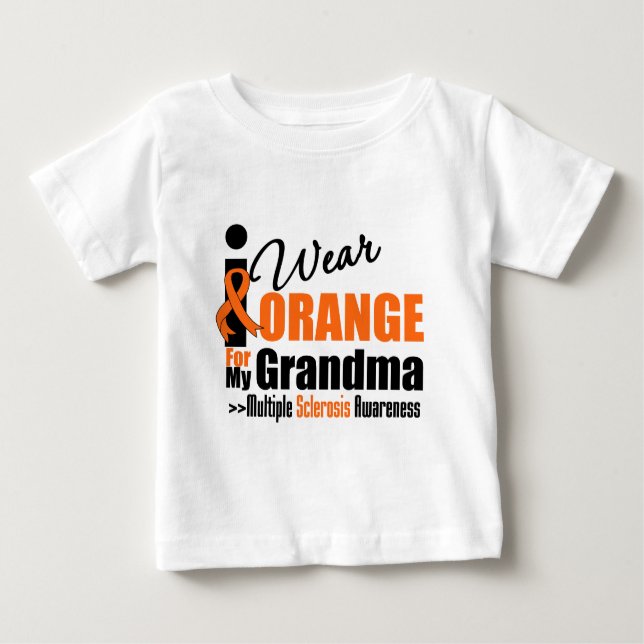 Camiseta Para Bebê Esclerose múltipla eu visto a laranja para minha (Frente)