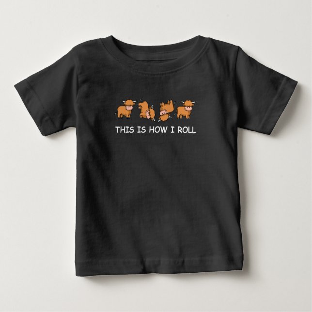 Camiseta Para Bebê Escocesa - Presente É Assim Que Eu Rolo (Frente)