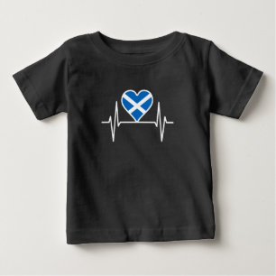 Camiseta Para Bebê Escócia - Scotland Flag Heartbeat