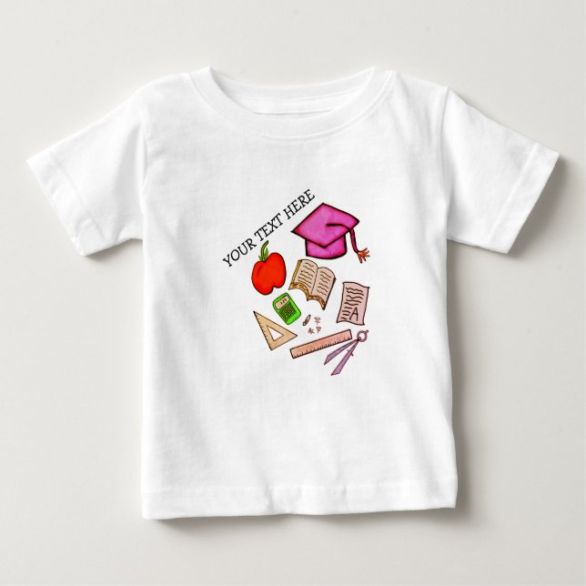 Camiseta Para Bebê escola (Frente)