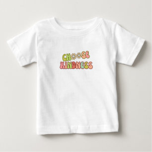 Camiseta Para Bebê Escolha gentileza - Bonito traje de bebê retrô/Kid