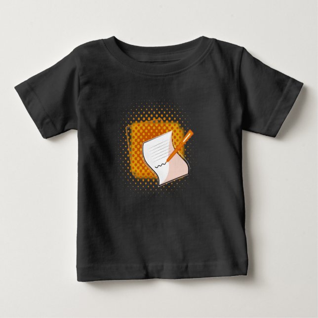 Camiseta Para Bebê Escrevendo sobrevoo (Frente)