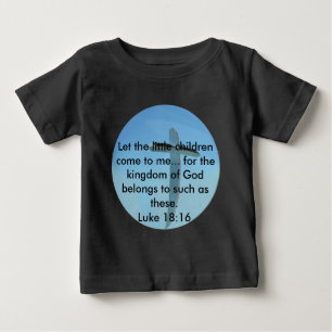 Camiseta Para Bebê Escritura Cristã Orgânica Mateus 19:14
