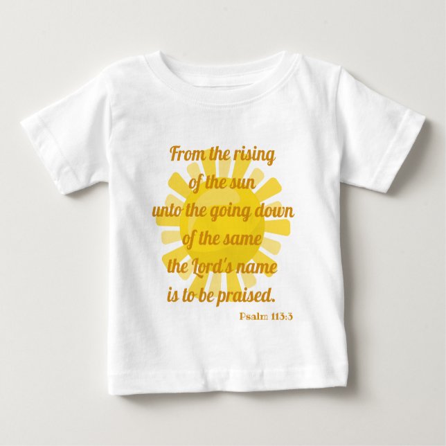 Camiseta Para Bebê Escritura de Bíblia de Louvor Sunny (Frente)