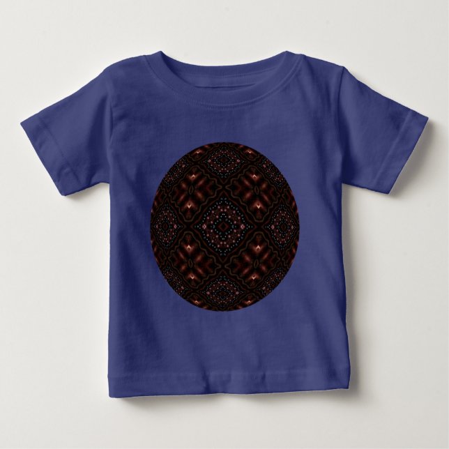 Camiseta Para Bebê Escuridão brilhante Caleidoscópio Mandala (Frente)