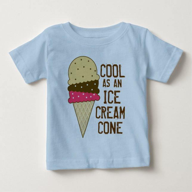 Camiseta Para Bebê Esfrie como um cone do sorvete (Frente)