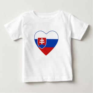 Camiseta Para Bebê Eslováquia Flag Heart Shirt