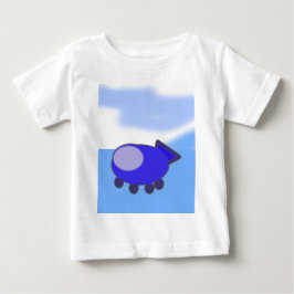 Camiseta Para Bebê Espachante azul-esbranquiçado em nuvens azuis fran