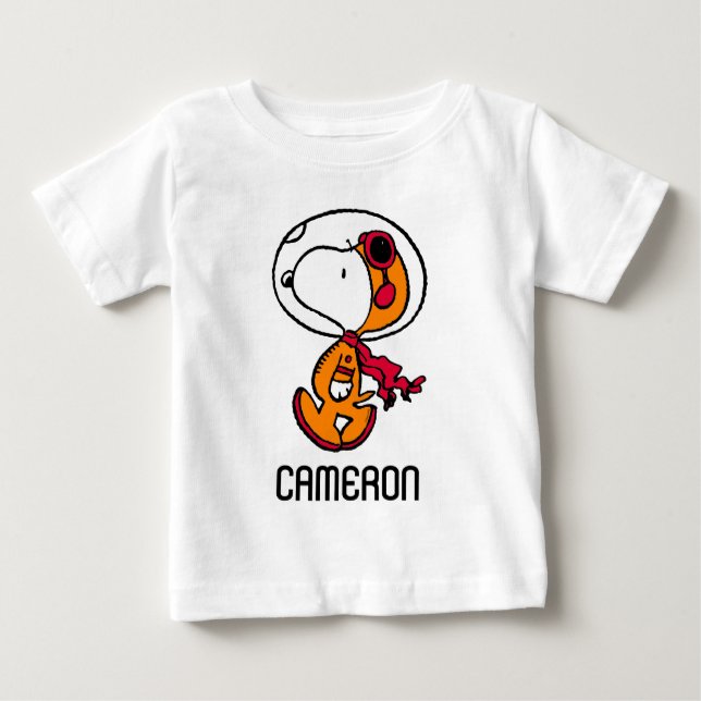 Camiseta Para Bebê ESPAÇO | Astronauta do Snoopy (Frente)