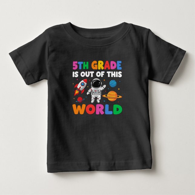 Camiseta Para Bebê Espaço de Astronauta para Professores do Nível 5 (Frente)