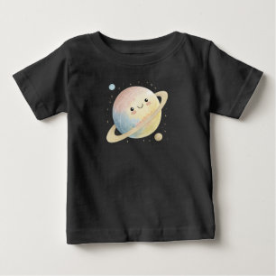 Camiseta Para Bebê Espaço de Crianças de Saturno