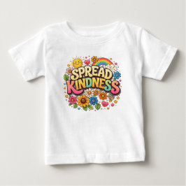 Camiseta Para Bebê Espalhe Bondade – Lindo Arco-íris Floral