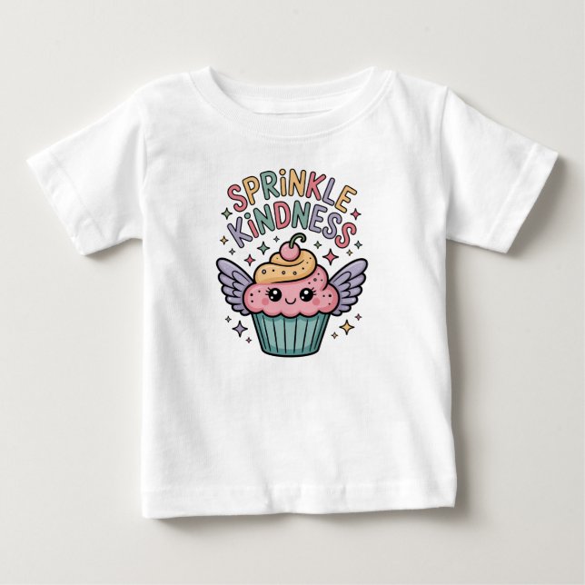 Camiseta Para Bebê Espalhe Gentileza | Cupcake (Frente)