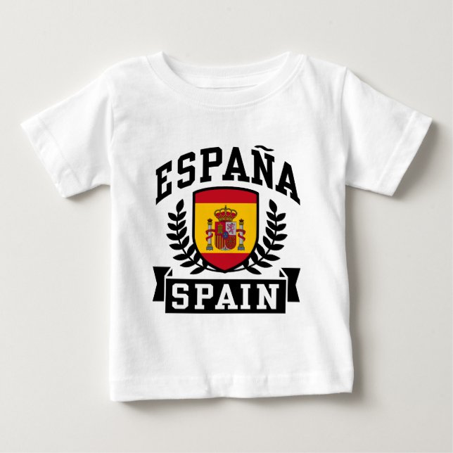 Camiseta Para Bebê Espana Espanha (Frente)