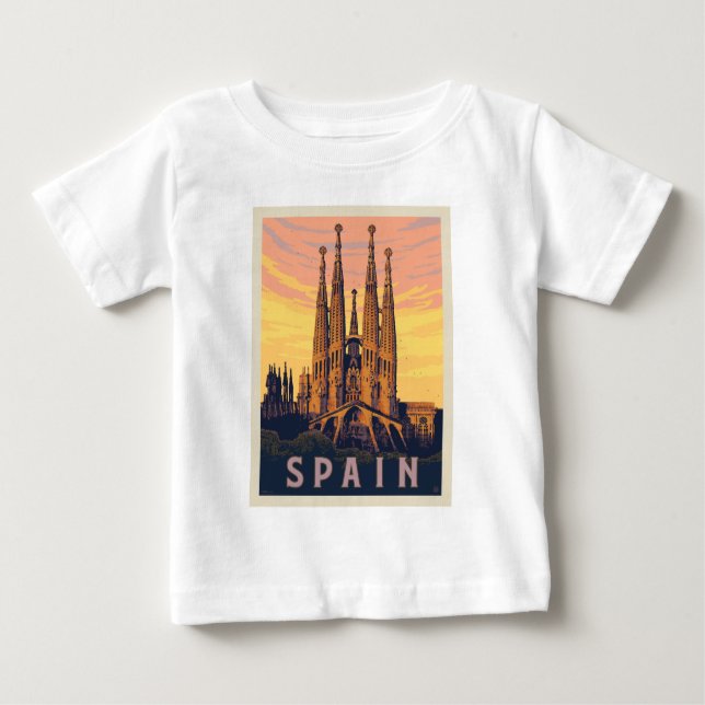 Camiseta Para Bebê Espanha | Familia Sagrada (Frente)