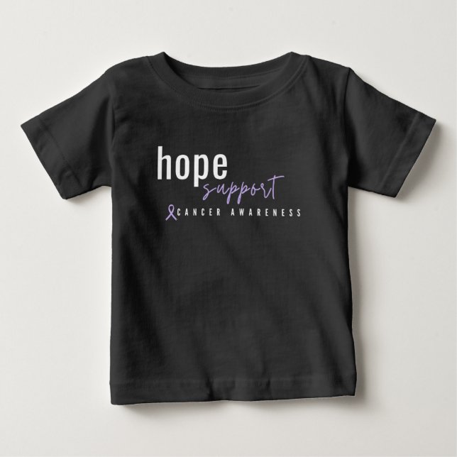 Camiseta Para Bebê Esperança de reconhecimento do cancer de suporte à (Frente)