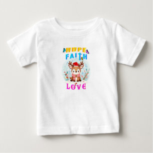 Camiseta Para Bebê Esperança Fé Amor