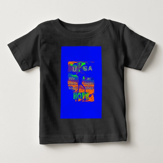 Camiseta Para Bebê Esperança Psicodélica dos Estados Unidos: Arte da  (Frente)