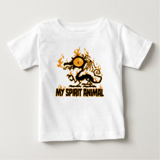Camiseta Para Bebê Espírito Animal Dragão Crocante Flamejante