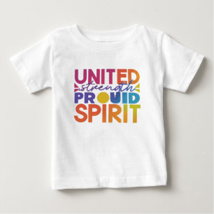 Camiseta Para Bebê Espírito Orgulhoso da Força Unida