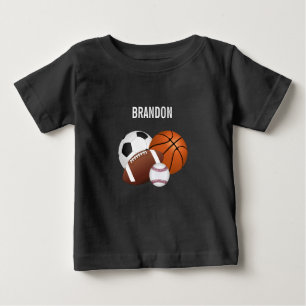 Camiseta Para Bebê Esportes - Bolas Personalizadas