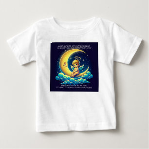 Camiseta Para Bebê Espressionista do Anjo Cónico e Lua