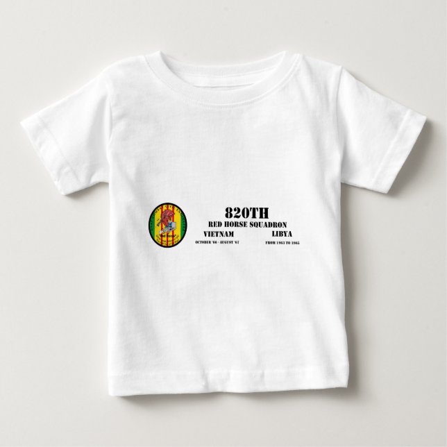 Camiseta Para Bebê Esquadrão 820º Cavalo Vermelho (Frente)