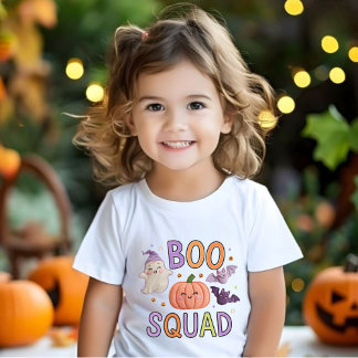 Camiseta Para Bebê Esquadrão Boo: Amigos do Dia das Bruxas Bonitos