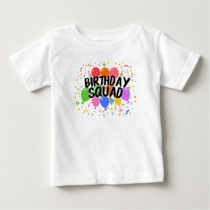 Camiseta Para Bebê Esquadrão de Aniversário