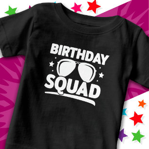 Camiseta Para Bebê Esquadrão de Aniversário da Tripulação do Grupo de