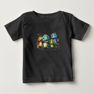 Camiseta Para Bebê "Esquadrão de Dinossauro Adorável"