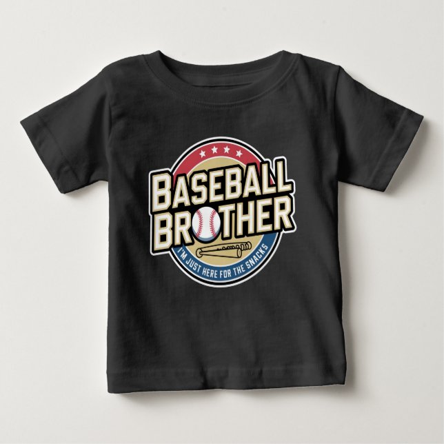 Camiseta Para Bebê Esquadrão de Lanches do Irmão de Beisebol (Frente)