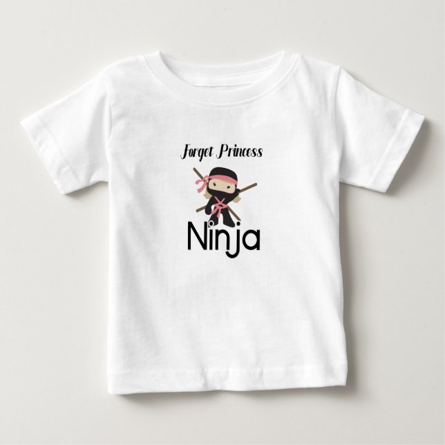 Camiseta Para Bebê Esquece a Princesa. Quero ser um Ninja MAN. (Frente)