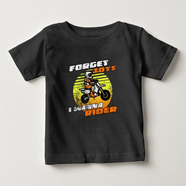 Camiseta Para Bebê Esquece os Brinquedos que quero cavalgar o Funny M (Frente)