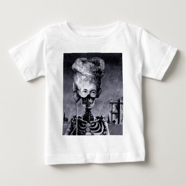 Camiseta Para Bebê Esqueleto de Halloween Mascarado Gótico (Frente)