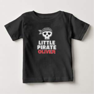 Camiseta Para Bebê Esqueleto Fofo Pirata Pequeno Personalizado