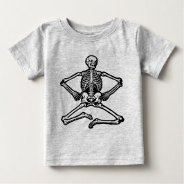 Camiseta Para Bebê Esqueleto Preto