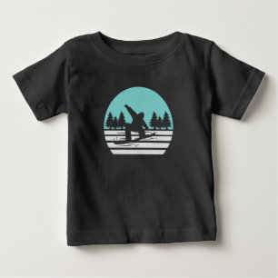 Camiseta Para Bebê Esqui Retro Vintage