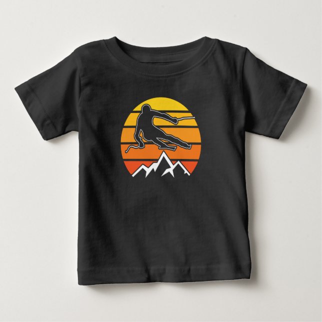 Camiseta Para Bebê Esqui retroativo (Frente)