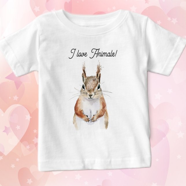 Camiseta Para Bebê Esquilo Amigável  (Criador carregado)