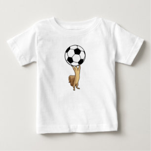 Camiseta Para Bebê Esquilo com bola de futebol