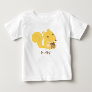 Camiseta Para Bebê Esquilo Maluco Fofinho com Noz para Bebês