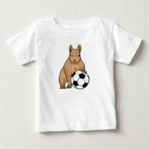 Camiseta Para Bebê Esquilo no Esporte do Futebol